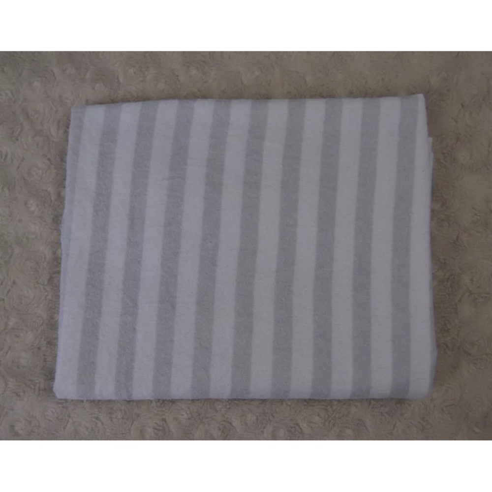 Just Born Gray White Stripe Baby Blanket Flannel Receiving Lovey